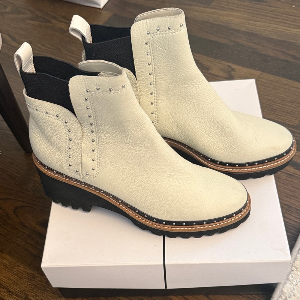 Dolce Vita Cream Ankle Boots